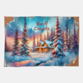 Linge De Cuisine Sketch de l'aquarelle Banff Canada | (Horizontal)