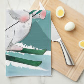 Linge De Cuisine Ski de l'ours polaire | Cadeau pour bébé (Quart Plié)