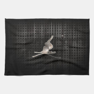Linge De Cuisine Ski de neige ; Noir frais