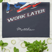 Linge De Cuisine Ski Maintenant Travailler Plus Tard Ventilateurs D (Plié)