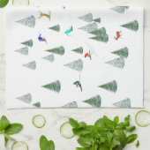 Linge De Cuisine Skiers Downhill Skiing Illustration  (Plié)