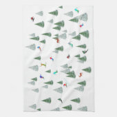 Linge De Cuisine Skiers Downhill Skiing Illustration  (Vertical)