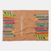 Linge De Cuisine Skis Vintage Brun Clair Personnalisés (Horizontal)