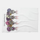 Linge De Cuisine Skull sucre Bunnies Gothique Pâques (Horizontal)