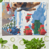 Linge De Cuisine Skye Terrier coule en neige avec le Casquette de N (Plié)