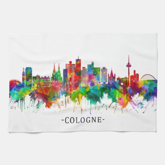 Linge De Cuisine Skyline Allemagne de Cologne (Horizontal)