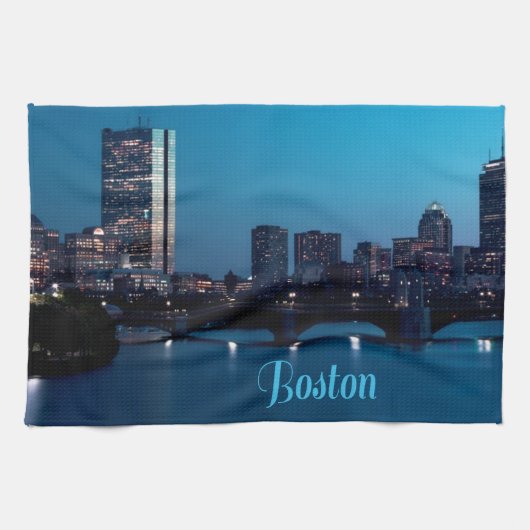 Linge De Cuisine Skyline de Boston Massachusetts City (Horizontal)