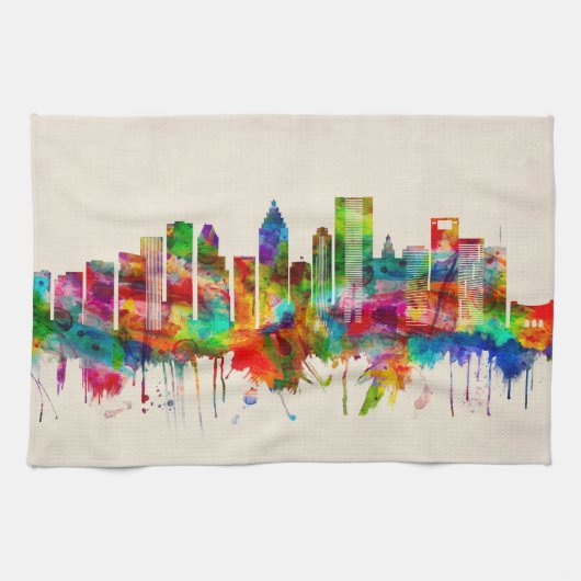 Linge De Cuisine Skyline de Houston au Texas (Horizontal)