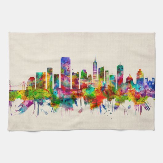 Linge De Cuisine Skyline de San Francisco en Californie (Horizontal)