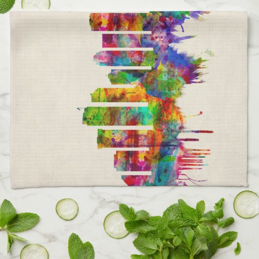 Linge De Cuisine Skyline de Seattle Washington (Plié)