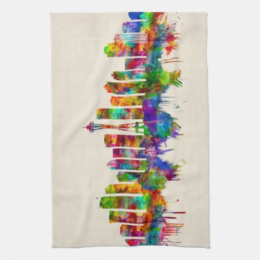 Linge De Cuisine Skyline de Seattle Washington (Vertical)