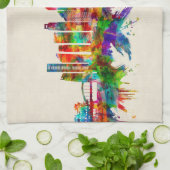 Linge De Cuisine Skyline de Singapour (Plié)