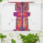 Linge De Cuisine Skyline de Trieste Italie (Plié)