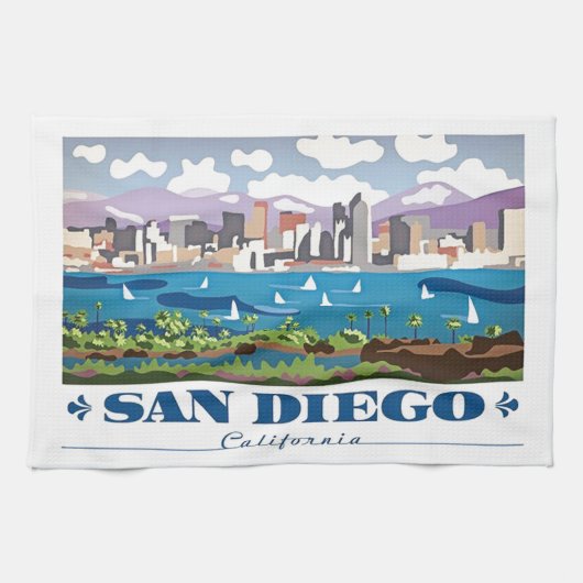Linge De Cuisine Skyline San Diego (Horizontal)