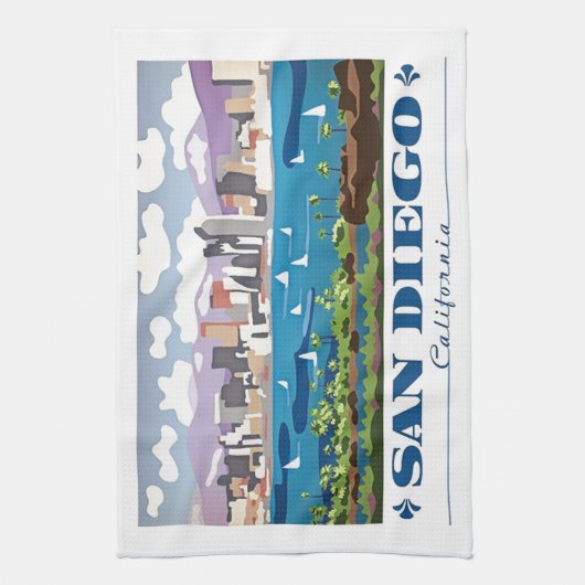 Linge De Cuisine Skyline San Diego (Vertical)