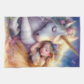 Linge De Cuisine Sleeping Girl Unicorn Dreamscape (Horizontal)