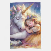 Linge De Cuisine Sleeping Girl Unicorn Dreamscape (Vertical)