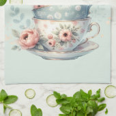 Linge De Cuisine Sleeping Owl in Stacked Floral Teacups (Plié)