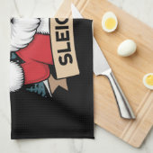 Linge De Cuisine Sleigher de Noël Père Noël Rock Rocker de Noël (Quart Plié)