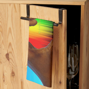 Linge De Cuisine SlipperyJoe dégradé de cœur arc-en-ciel vibrant in