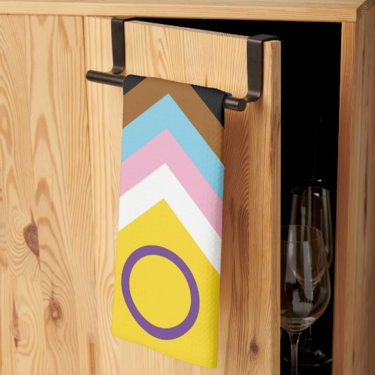 Linge De Cuisine SlipperyJoe Intersex Progrès Fierté Drapeau arc-en (Pliage en tiers)