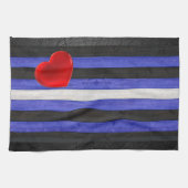 Linge De Cuisine SlipperyJoe's cuir drapeau orgueil noir bleu royal (Horizontal)