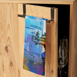 Linge De Cuisine SlipperyJoe's gratte-ciel NYC bâtiments artwork gr