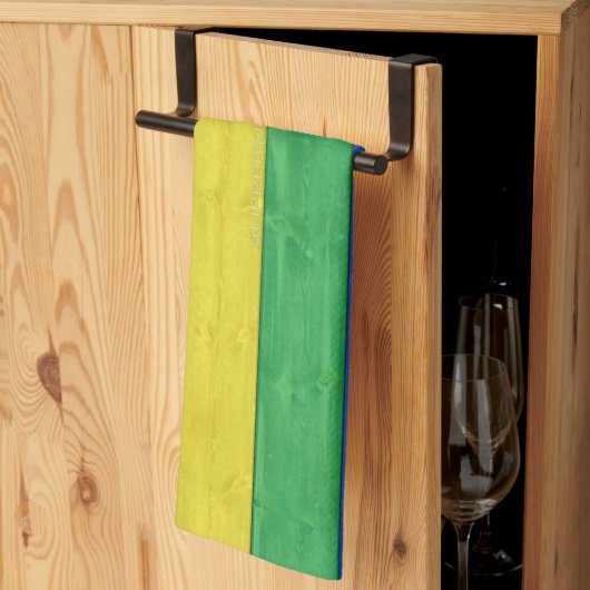 Linge De Cuisine SlipperyJoe's orgueil drapeau en bois horizontal a (Pliage en tiers)