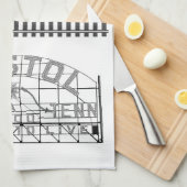 Linge De Cuisine Slogan de Bristol avec des traces sur blanc (Quart Plié)