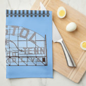 Linge De Cuisine Slogan de Bristol avec des traces sur bleu (Quart Plié)