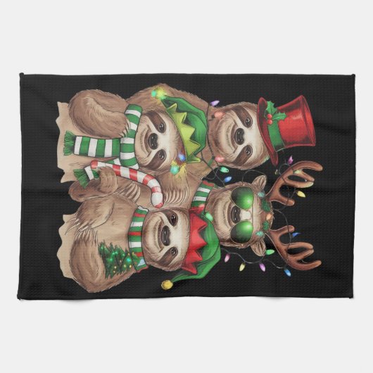 Linge De Cuisine Sloth Christmas Joyeux Slothmas Sloth Lover Cadeau (Horizontal)