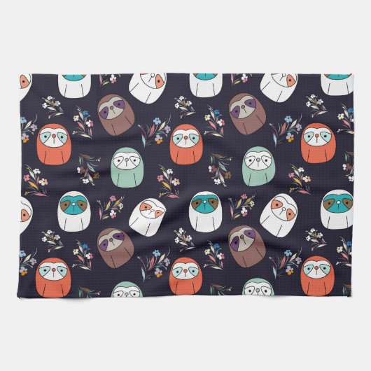 Linge De Cuisine Sloth sombre (Horizontal)