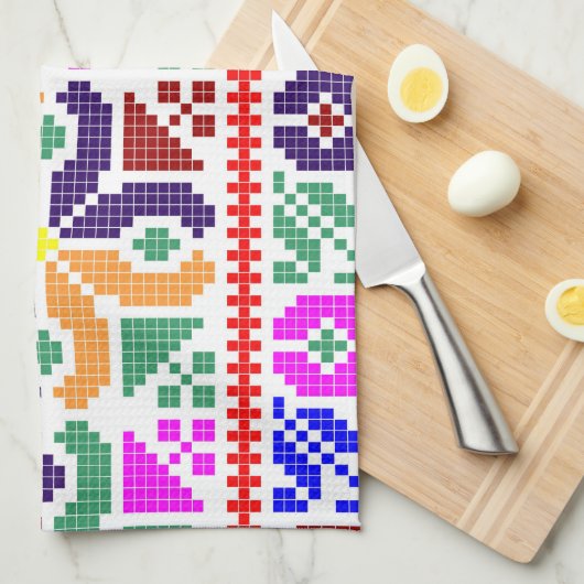 Linge De Cuisine slovaquie folk motif motif traditionnel système et (Quart Plié)