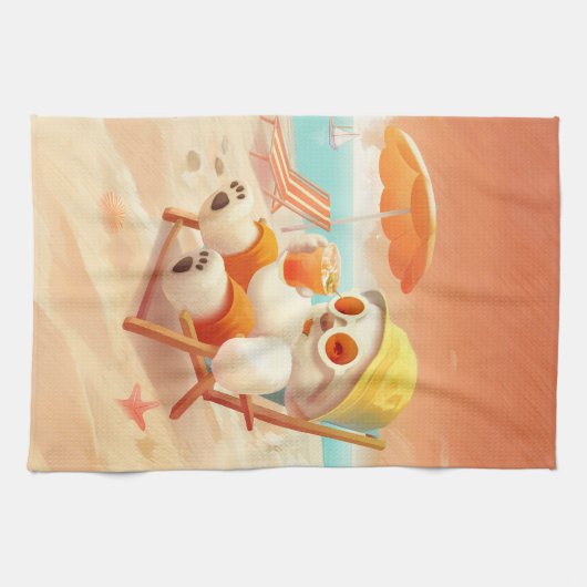 Linge De Cuisine Smile Dog - Mode Plage Activé (Horizontal)