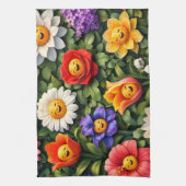 Linge De Cuisine Smiling meow whimsical happy flower tea (Vertical)