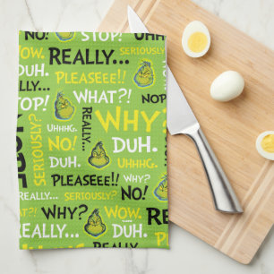 Linge De Cuisine Snarky Grinch   Motif de phrase snarky Grinch