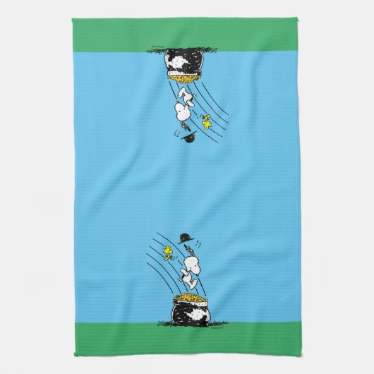 Linge De Cuisine Snoopy Jumping dans le pot d'or (Vertical)