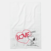 Linge De Cuisine Snoopy "Love" bande dessinée graphique (Vertical)