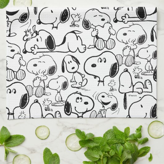 Linge De Cuisine Snoopy Smile Giggle Laugh Pattern (Plié)