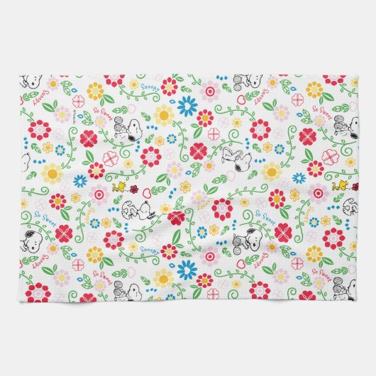 Linge De Cuisine Snoopy So Sweet Flower Pattern (Horizontal)