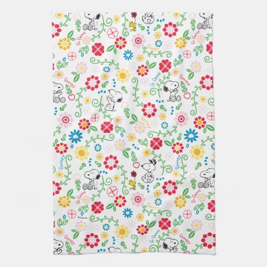 Linge De Cuisine Snoopy So Sweet Flower Pattern (Vertical)