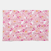 Linge De Cuisine Snoopy & Woodstock Motif Coeurs roses (Horizontal)