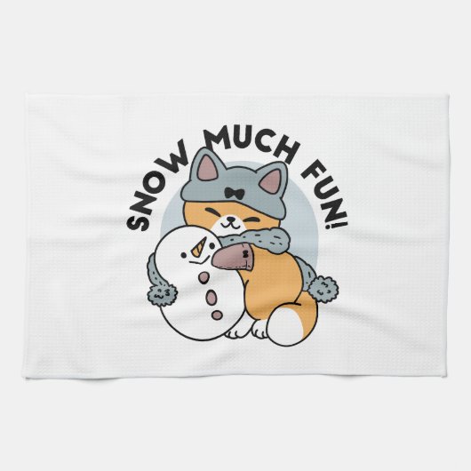 Linge De Cuisine Snow Much Fun Cat Winter Holiday Design (Horizontal)