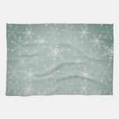 Linge De Cuisine Snowflakes avec un arrière - plan vert clair (Horizontal)