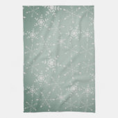 Linge De Cuisine Snowflakes avec un arrière - plan vert clair (Vertical)