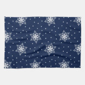 Linge De Cuisine Snowflakes blancs avec Pois (Horizontal)