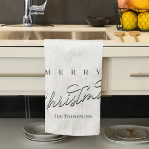 Linge De Cuisine Snowflakes d'hiver Script personnalisé
