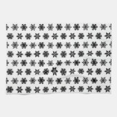 Linge De Cuisine Snowflakes Ikat - Blanc et noir (Horizontal)
