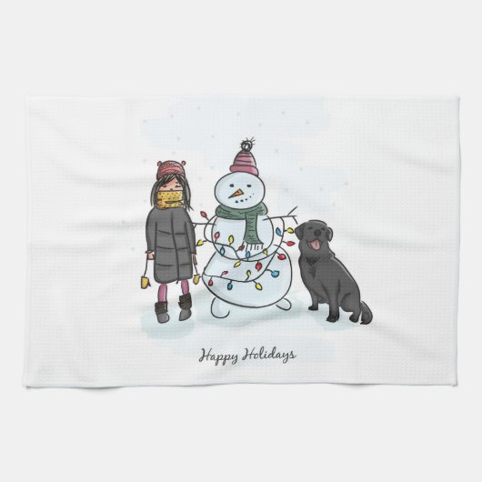 Linge De Cuisine Snowman (Horizontal)