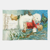 Linge De Cuisine Snowman Angel Cherub Four Leaf Clocher (Horizontal)